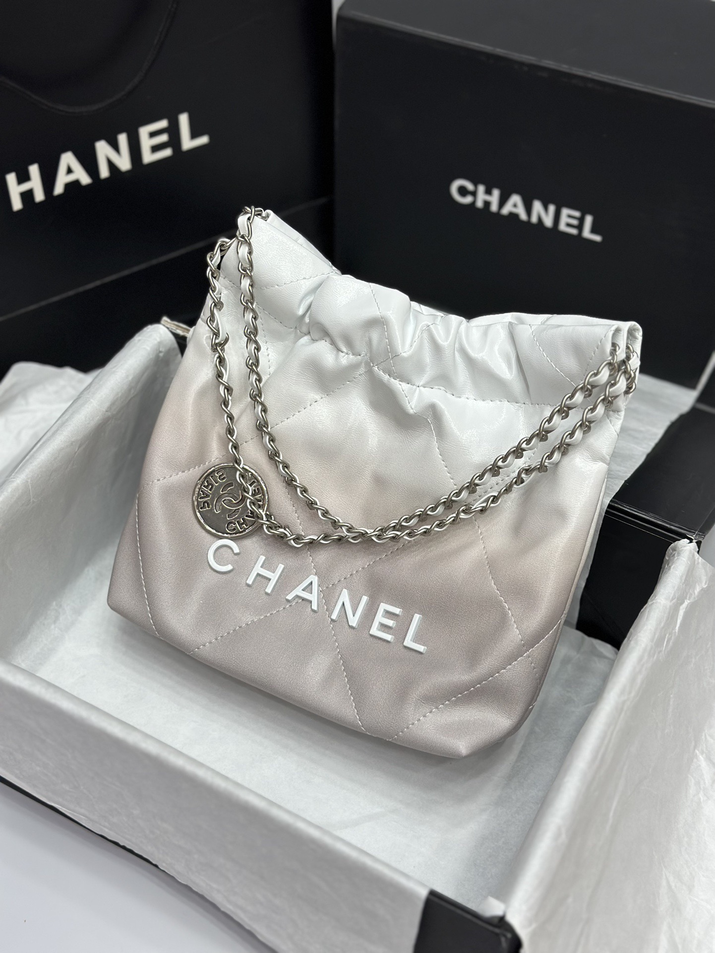 Chanel mini garbage bag chain bag 24S