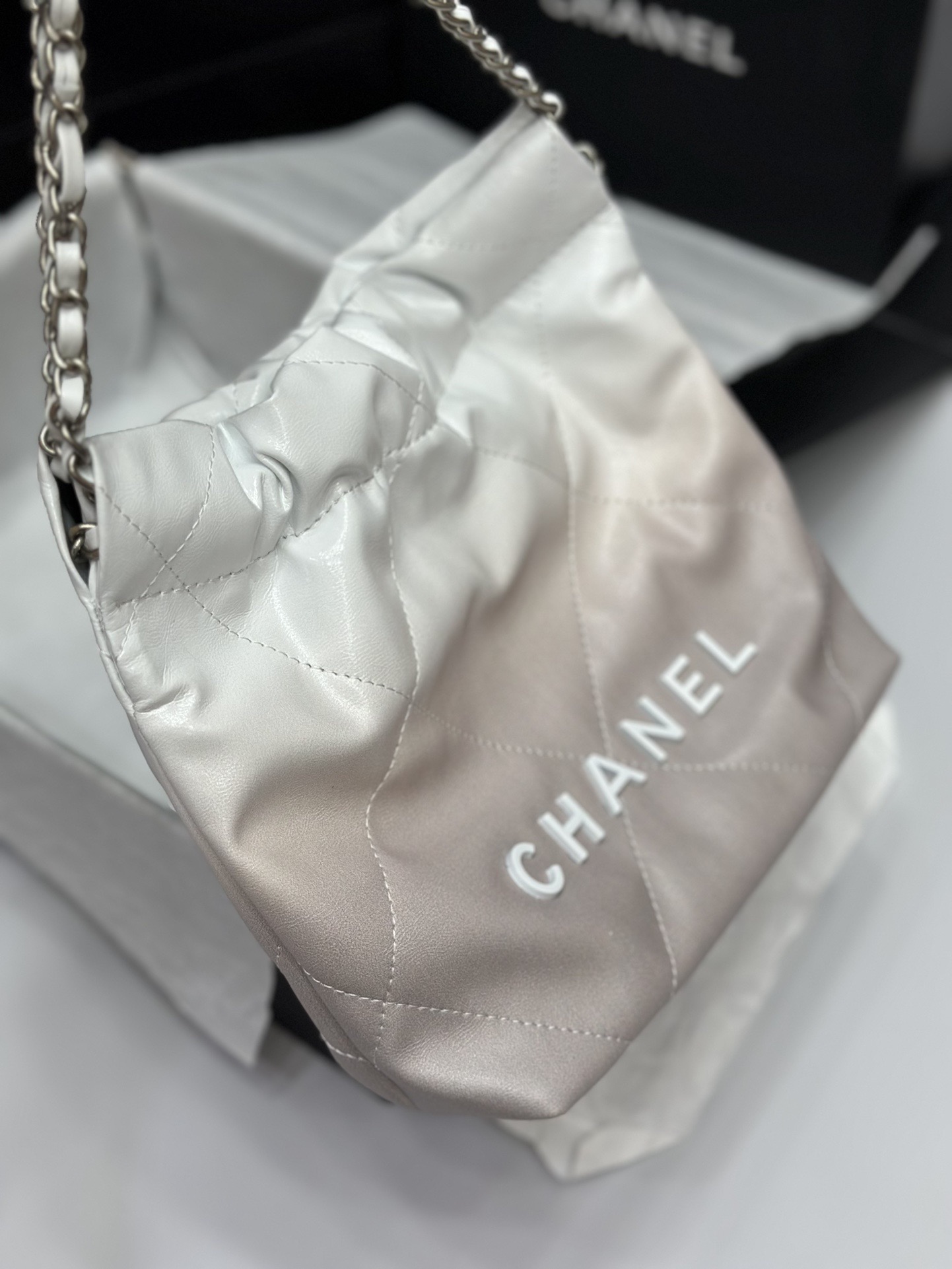 Chanel mini garbage bag chain bag 24S