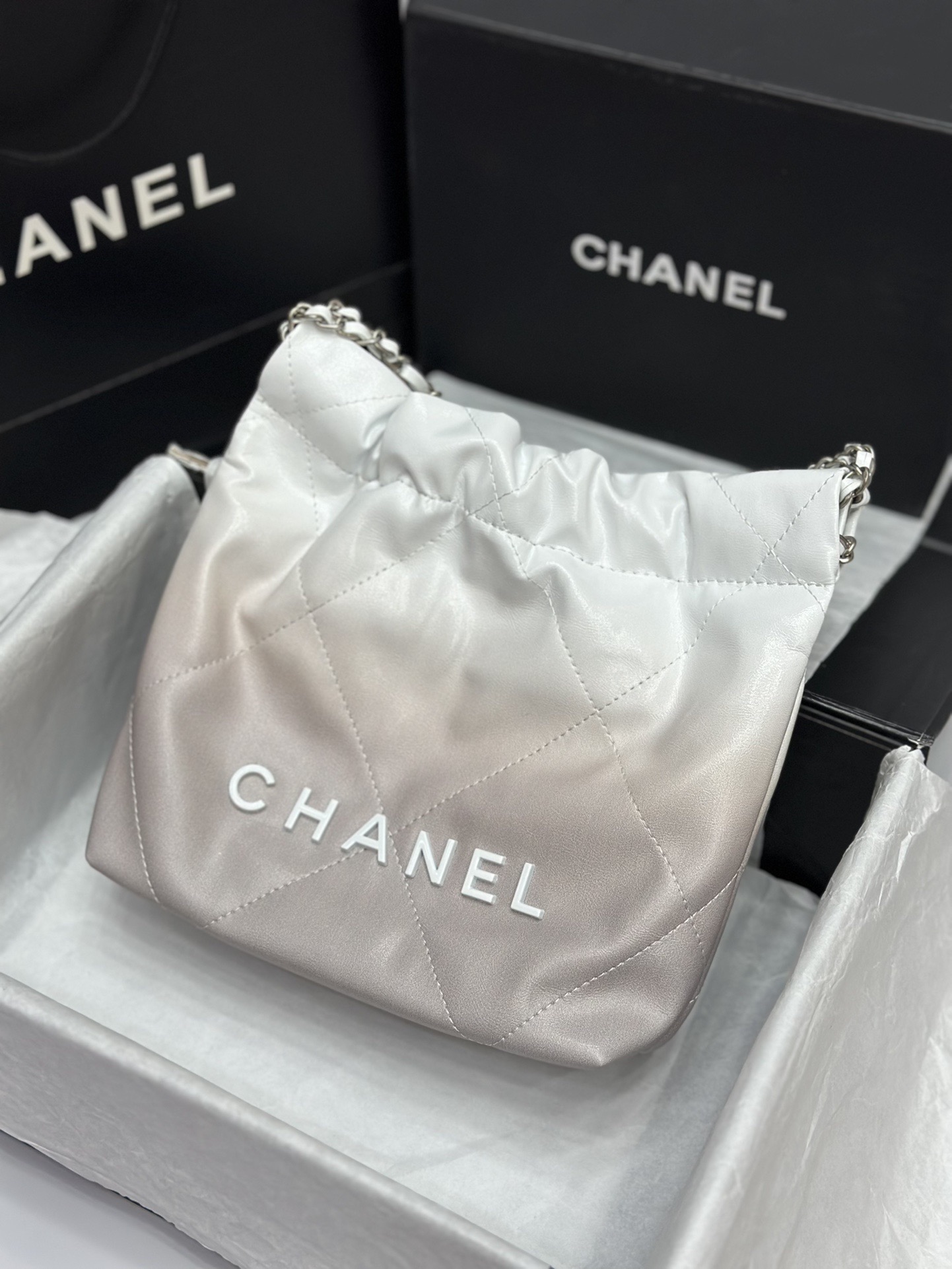 Chanel mini garbage bag chain bag 24S