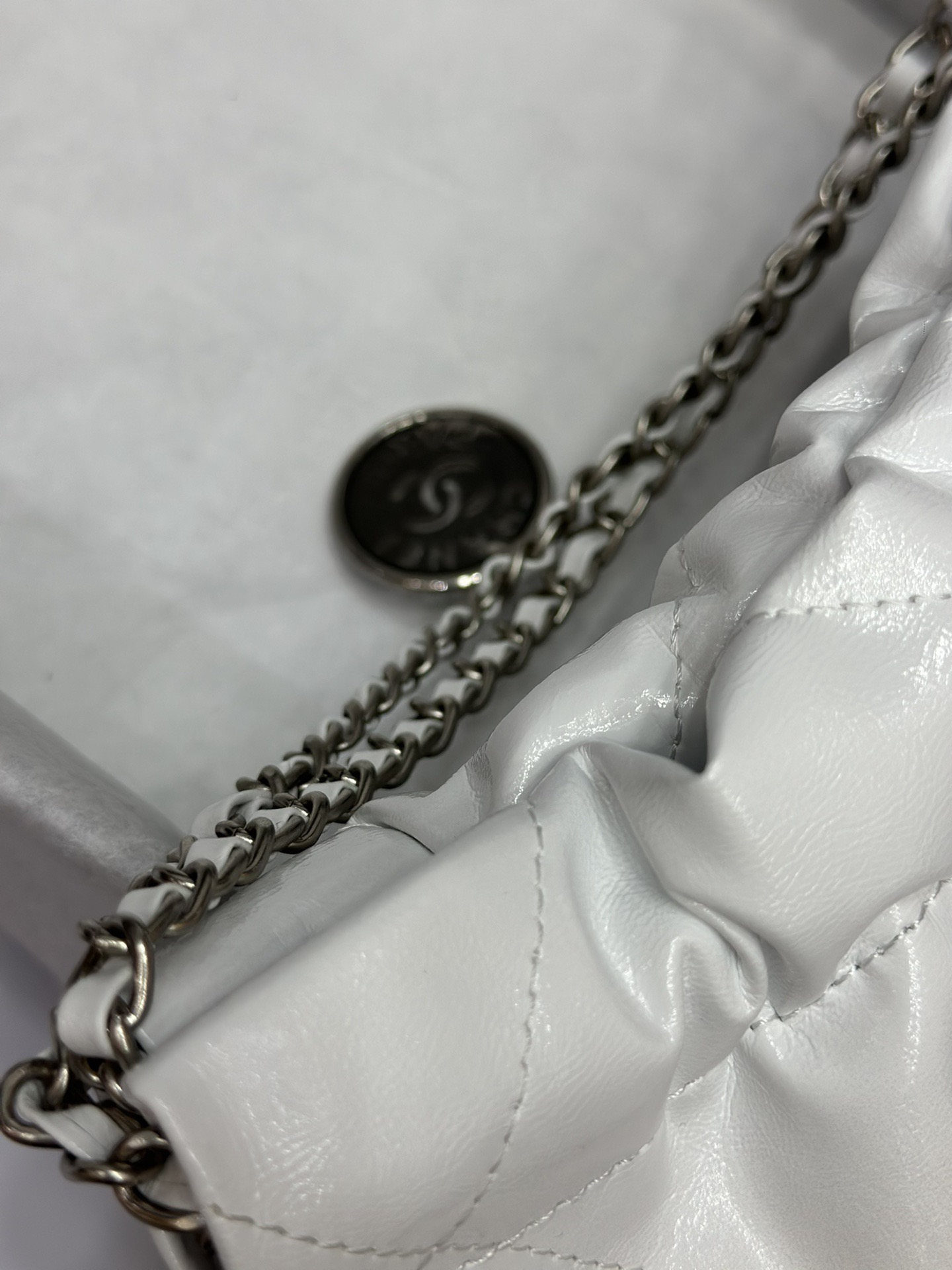 Chanel mini garbage bag chain bag 24S