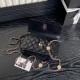 Chanel embossed rhinestone chain accordion bag AP4300