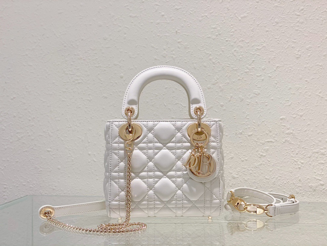 Lady Dior three-grid white D0161