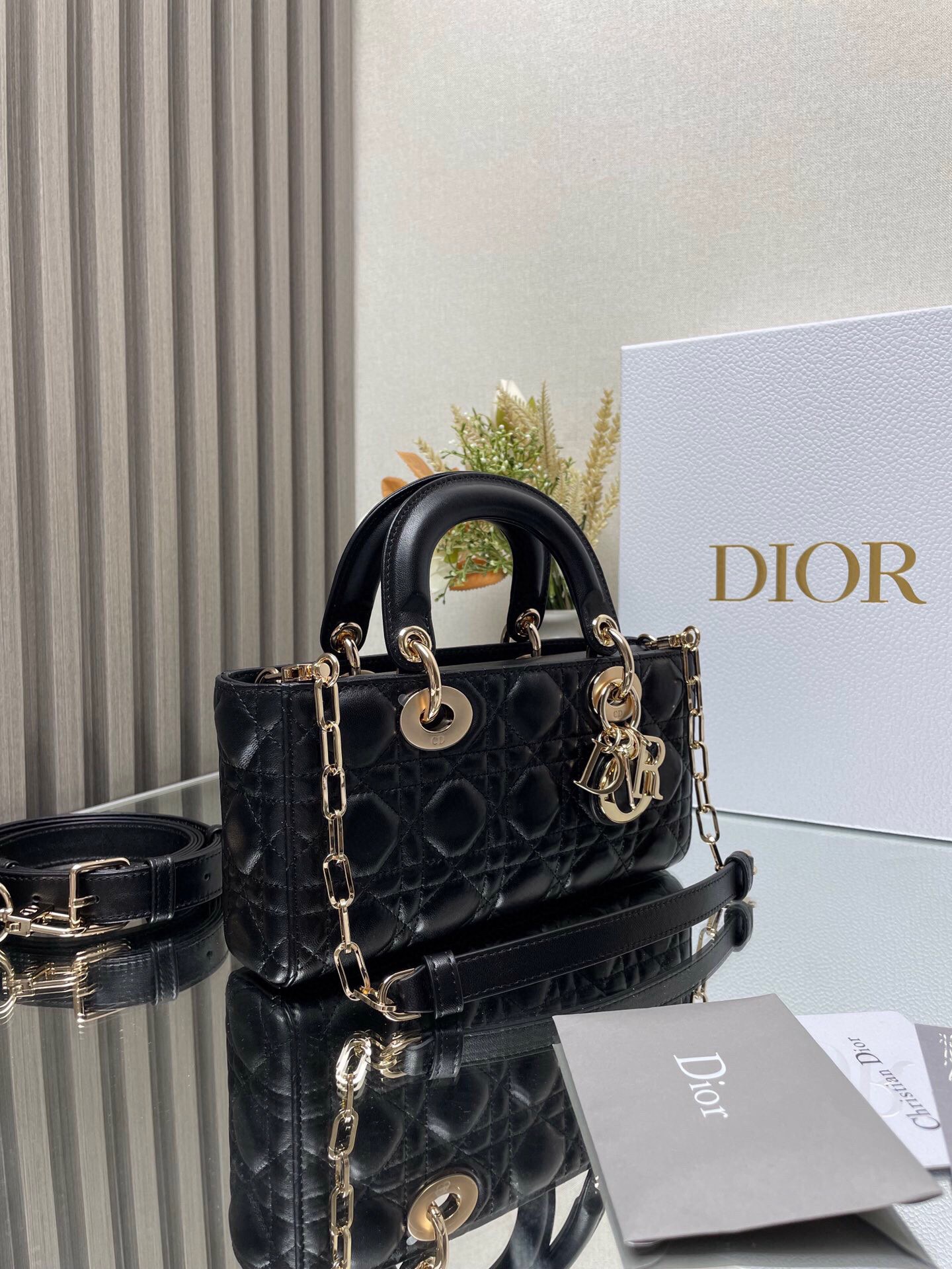 Lady Dior Handbag "Black Lambskin" D0165