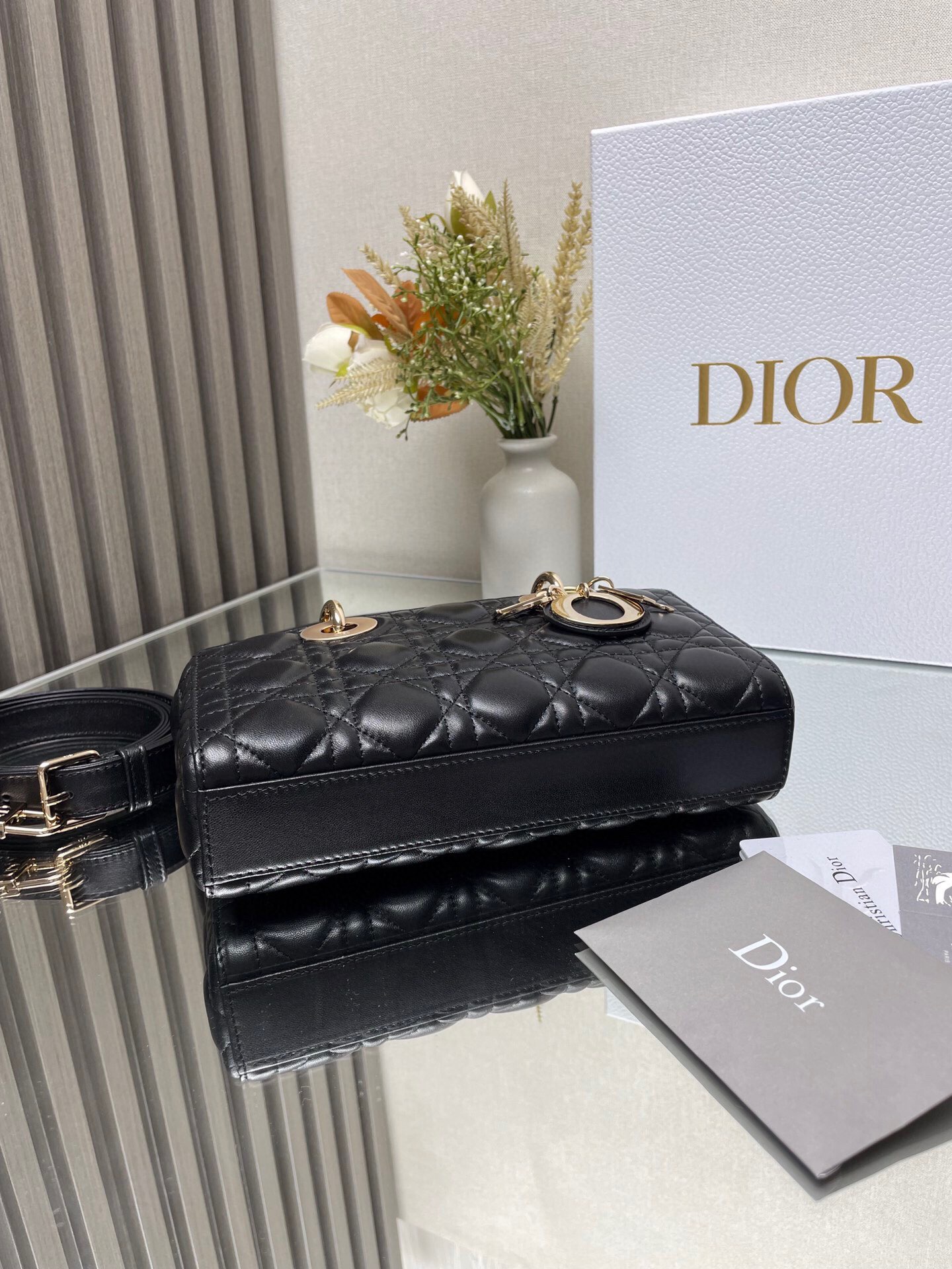 Lady Dior Handbag "Black Lambskin" D0165