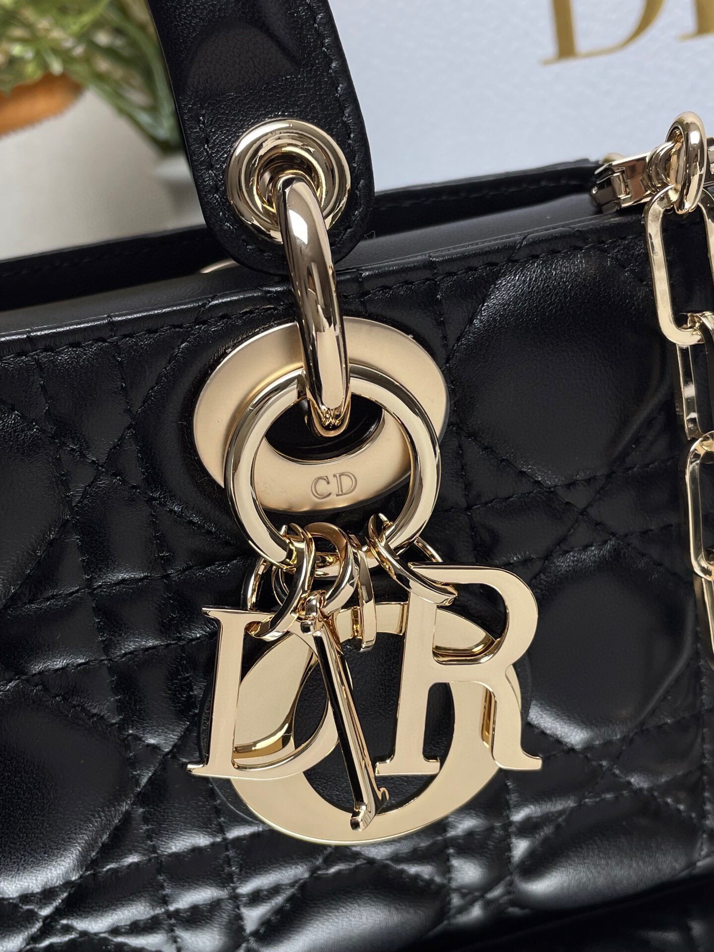 Lady Dior Handbag "Black Lambskin" D0165