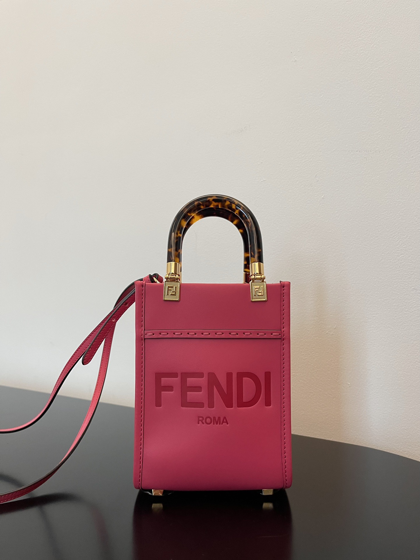 Fendi sun shine mini tortoise shell handbag  F0004