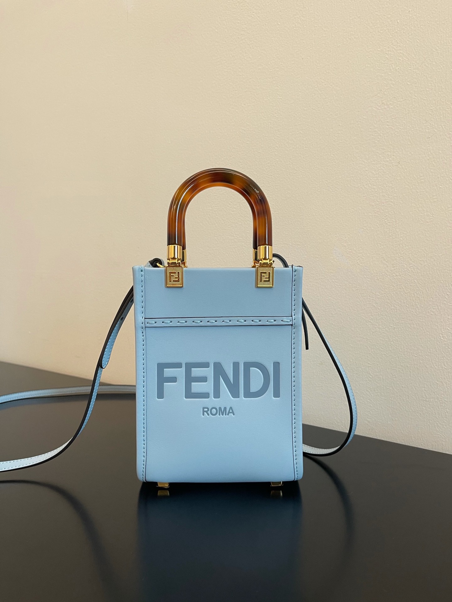 Fendi sun shine mini tortoise shell handbag  F0005