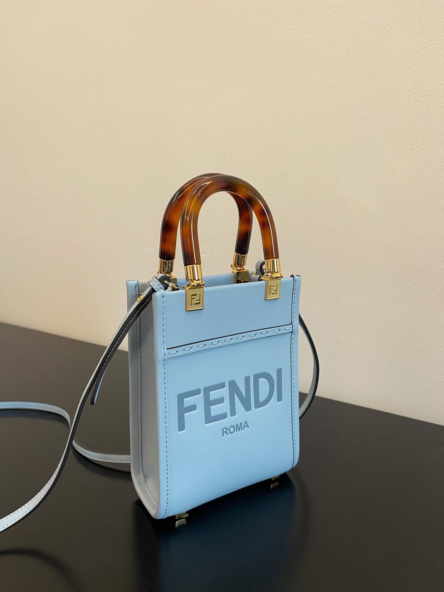 Fendi sun shine mini tortoise shell handbag  F0005