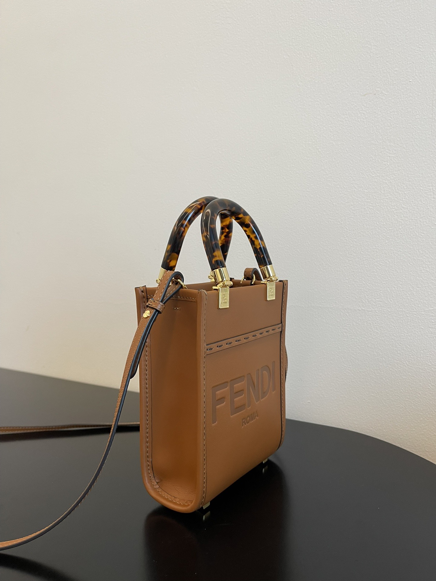 Fendi sun shine mini tortoise shell handbag  F0012