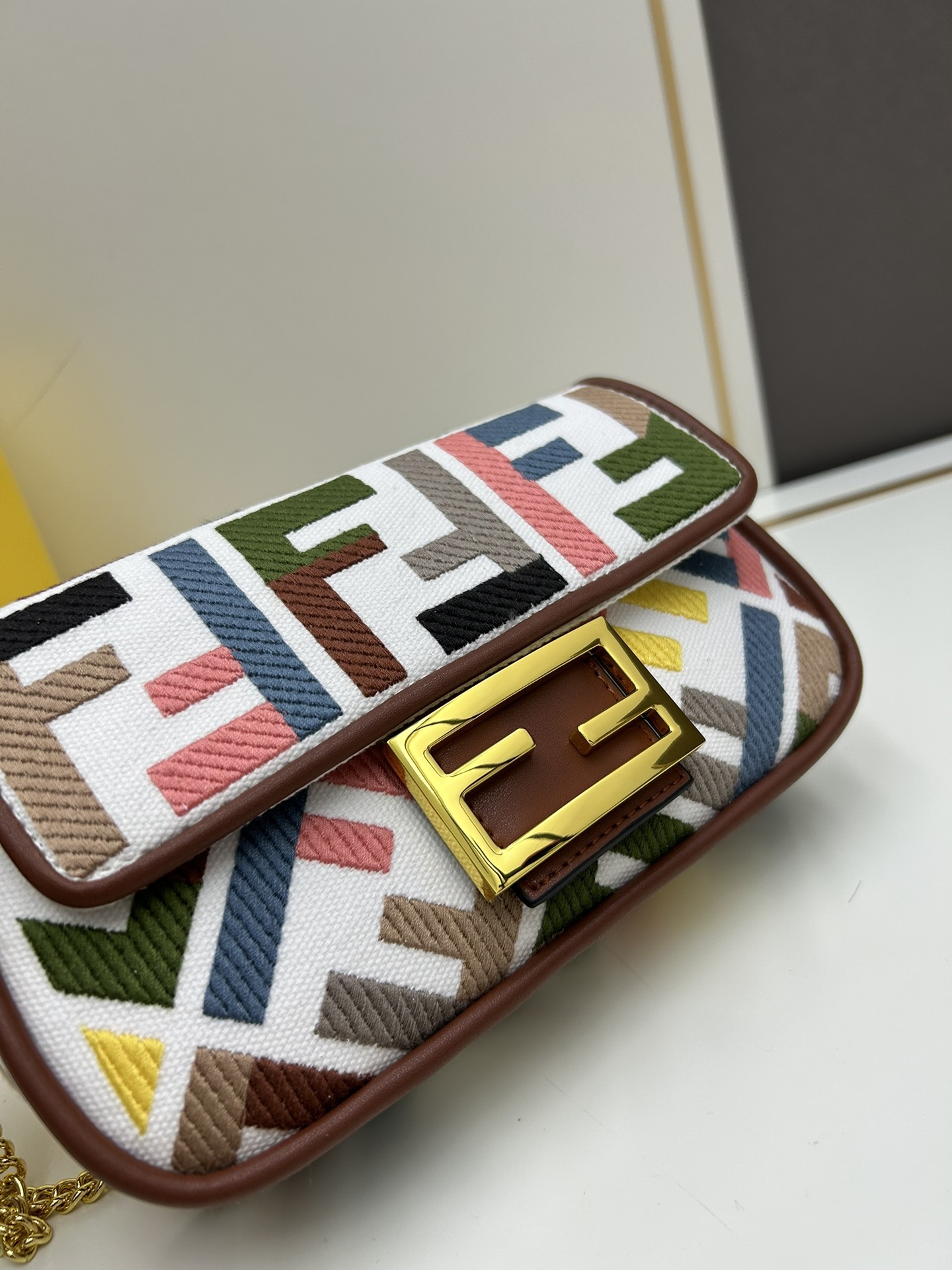 Fendi colorful embroidered baguette capsule series F0050